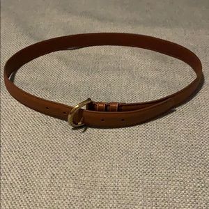 Brown leather belt by Coach